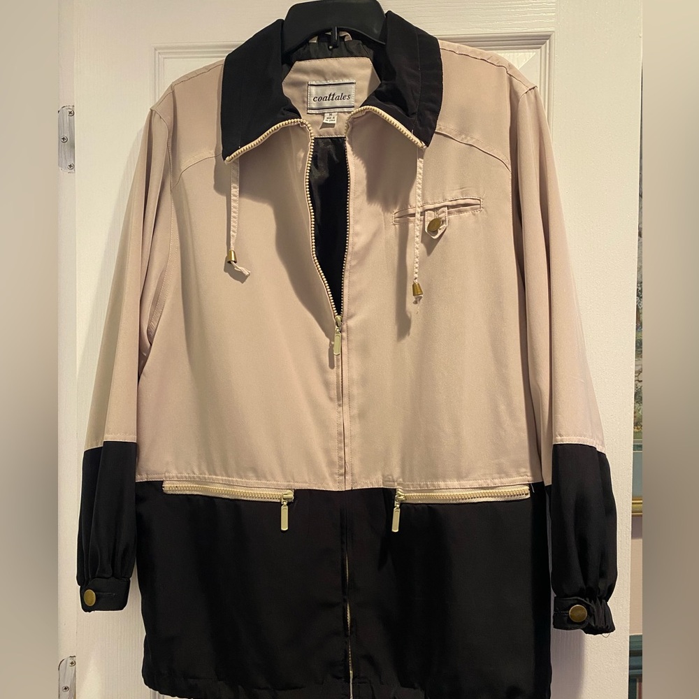 Coattales vintage women’s beige/black light jacket Sz M